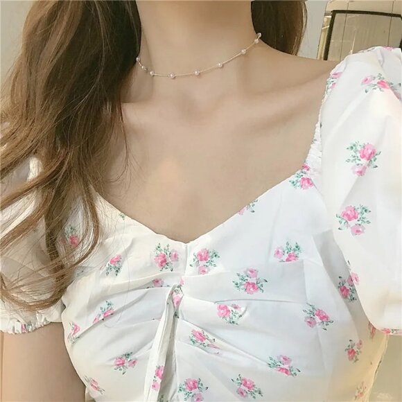 Elegant Stylish Small Pearl Necklace - Picture 2 of 7